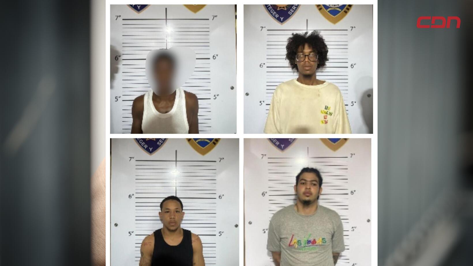 cuatro presuntos delincuentes