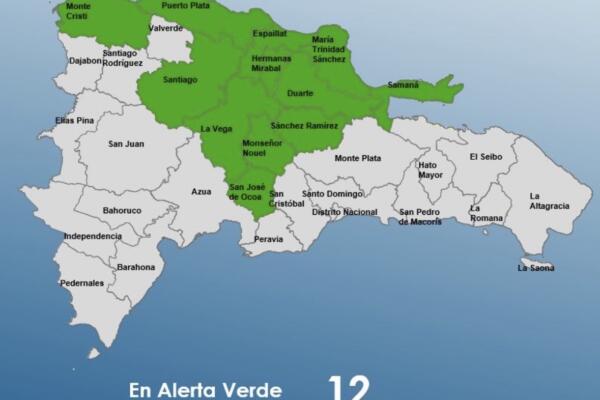 COE eleva a 12 las provincias en alerta verde