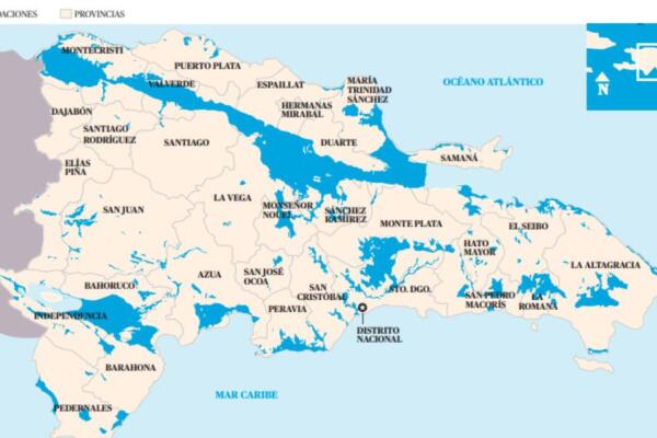 Más de 1,000 comunidades dominicanas son viven bajo amenazas críticas de inundaciones. 