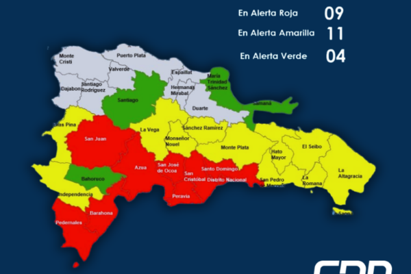 COE declara alerta roja en ocho provincias y el Distrito Nacional por tormenta Melissa. FOTO: CDN Digital