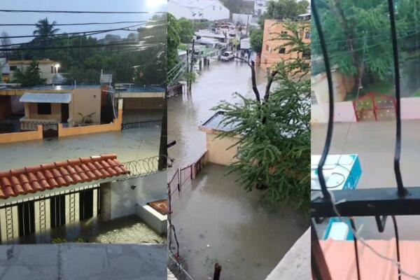 Foto: Varios residenciales en SDO resultaron anegadso. 
