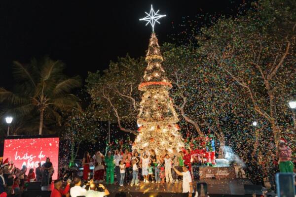 El gran árbol lo diseñó el artista dominicano Fidel López, cuyo montaje ya atrae a residentes.