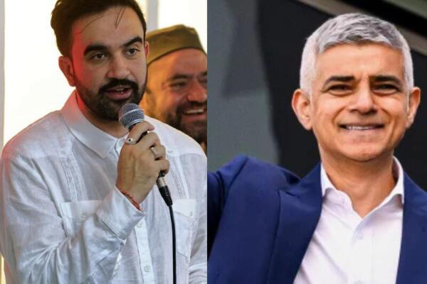 El demócrata estadounidense Zohran Mamdani (izquierda) y el laborista británico Sadiq Khan (derecha). 