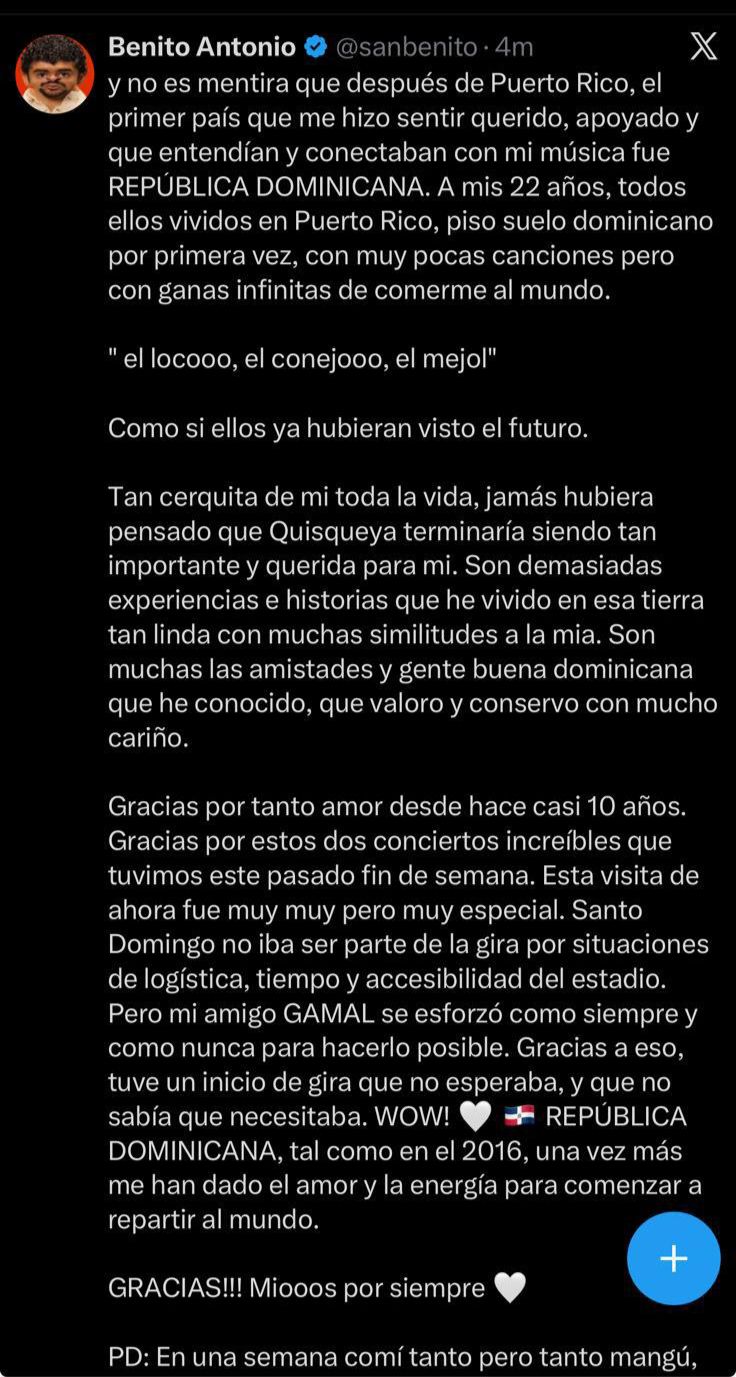 Bad Bunny agradece a RD y confiesa que aquí inició su despegue