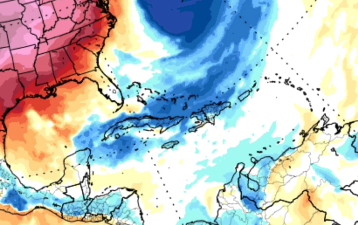 Masa de aire polar sobre el Caribe