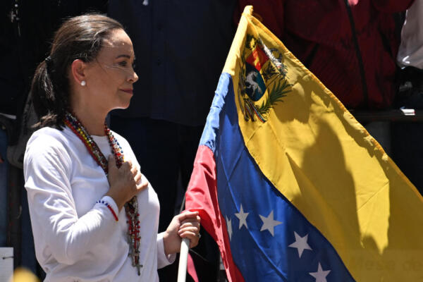 La líder opositora venezolana María Corina Machado, ganadora del Premio Nobel de la Paz.
