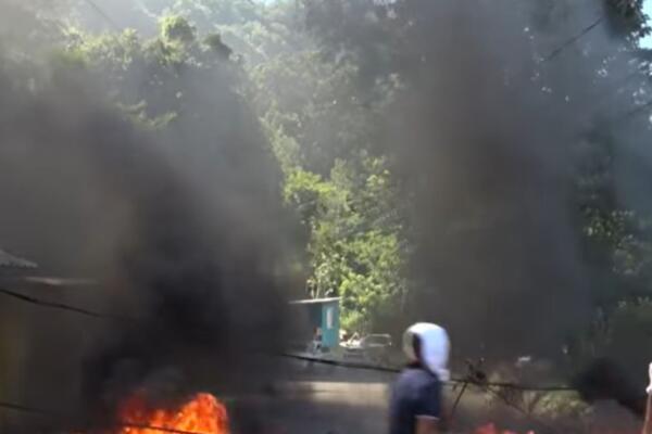 Imagen del incendio ocurrido en el destacamento.