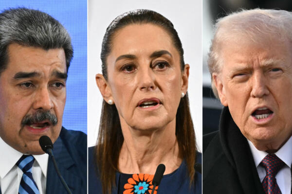 Presidente de Venezuela Nicolás Madura; presidenta de México, Claudia Sheinbaum; presidente de EE.UU Donald Trump. / Foto: AFP