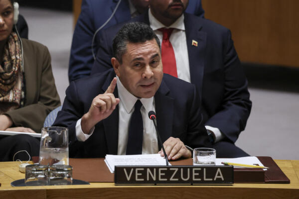 El embajador de Venezuela ante la ONU, Samuel Moncada, ante el Consejo de Seguridad.