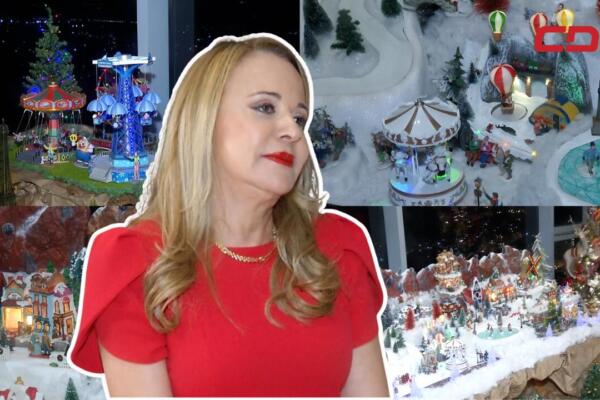 Eva de Alegría disfruta de la decoración y muestra su ciudad navideña