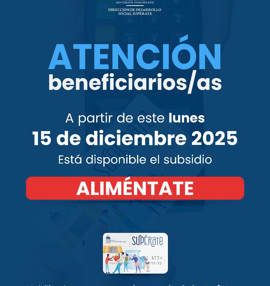 Supérate deposita RD$1,650 de Aliméntate