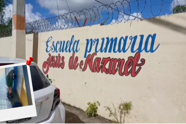Menores protagonizan robo en Palmarejo Villa Linda, llevándose varios artefactos de la escuela primaria Jesús de Nazaret.