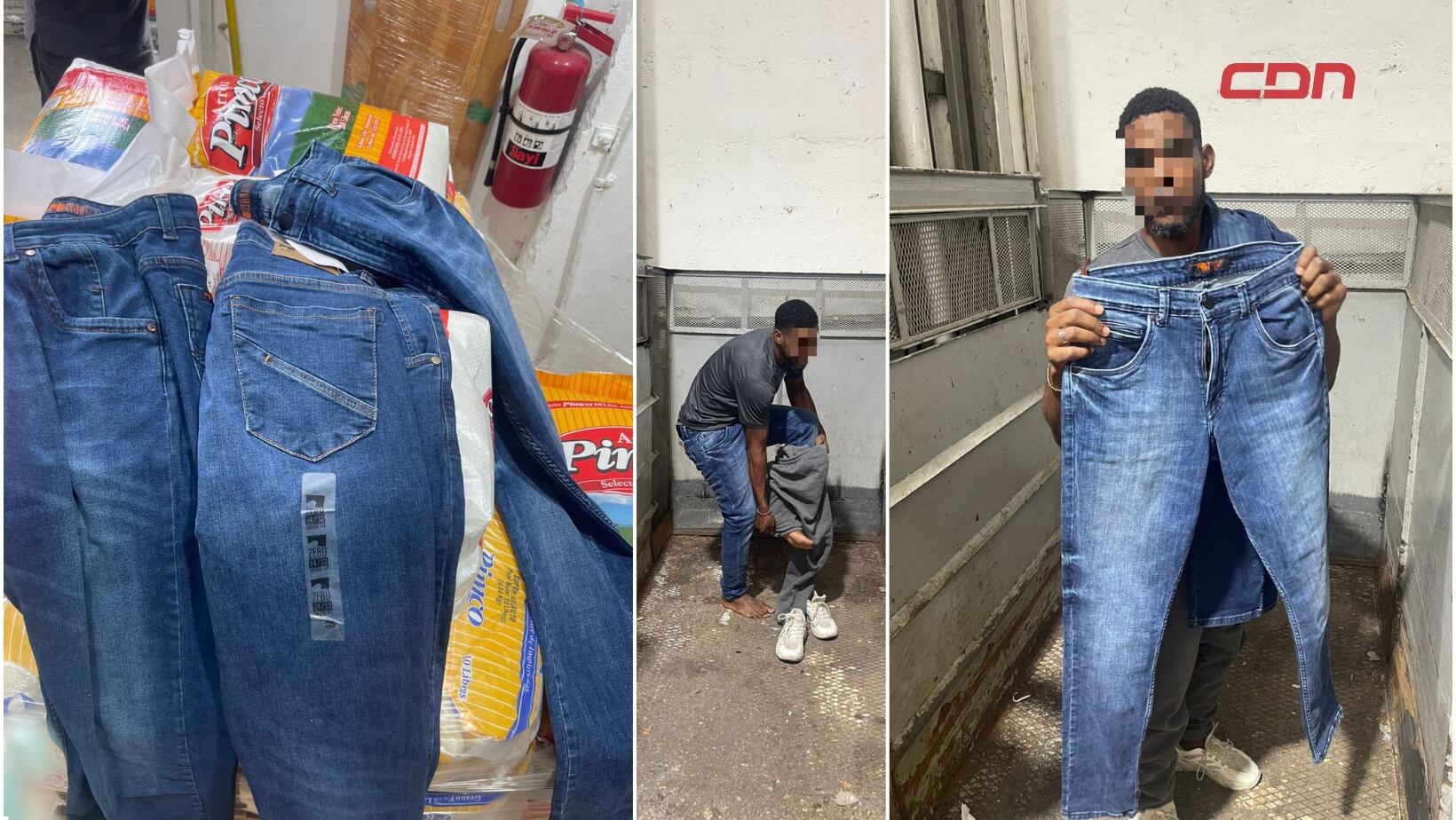 hombre robando pantalones