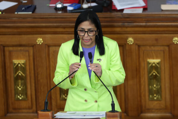 La presidenta encargada de Venezuela, Delcy Rodríguez, en una foto de archivo. EFE/ Ronald Peña R.