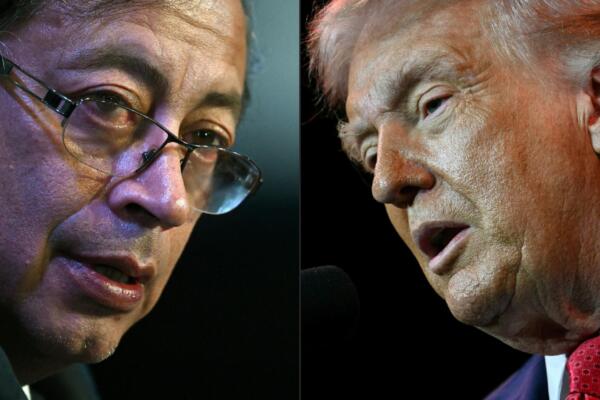 El presidente de Colombia, Gustavo Petro, y su homólogo estadounidense, Donald Trump.