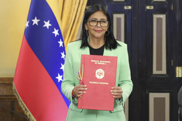 Fotografía de archivo cedida por el Palacio de Miraflores de la presidenta encargada de Venezuela, Delcy Rodríguez, en Caracas (Venezuela). EFE/ Palacio de Miraflores
