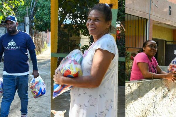 Fotos que reflejan amplios operativos de entrega de raciones alimenticias por parte de Dasac. Foto: Fuente Externa.