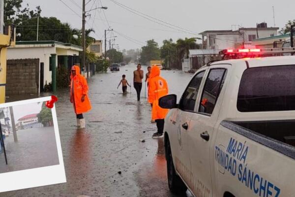 Defensa Civil actúa por anegamientos en Nagua y Matancita.