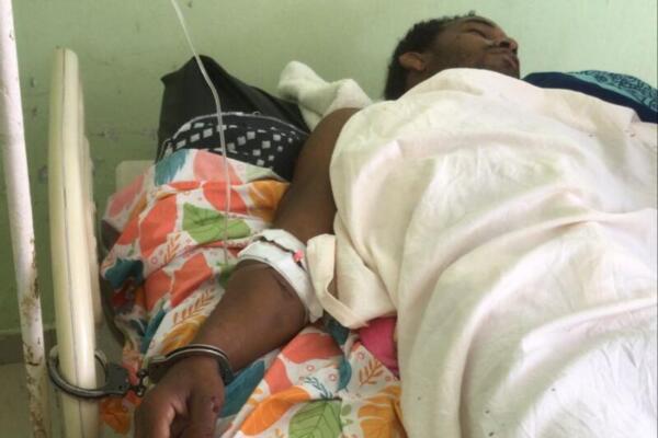 Soderlin Norberto Frías Valdez, joven herido por policías en Montecristi. 