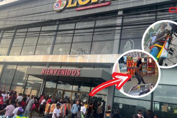 Momento en que mujer hiere a dos personas en una tienda china en Verón.