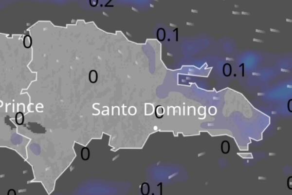 Mapa de lluvias y frentes fríos en República Dominicana