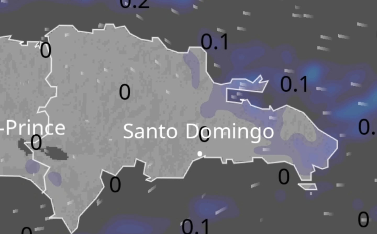Mapa de lluvias y frentes fríos en República Dominicana