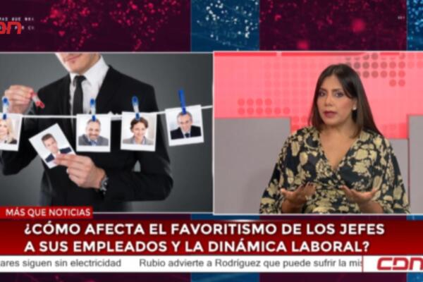 La psicóloga Ginger Bejarano analizó el impacto del favoritismo en el entorno laboral durante una entrevista en el programa Más que Noticias, que se transmite por CDN, canal 37.