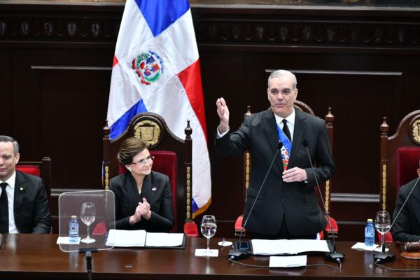 El presidente de la República, Luis Abinader en su sexta rendición de cuentas/ Foto Danny Polanco