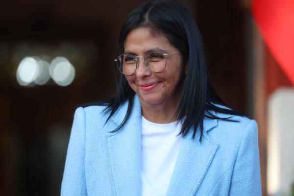 Fotografía del 11 de febrero de 2026 de la mandataria encargada de Venezuela, Delcy Rodríguez, en Caracas (Venezuela). EFE/ Miguel Gutiérrez