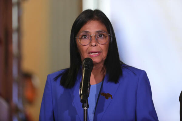 Foto de archivo de la presidenta encargada de Venezuela, Delcy Rodríguez. EFE/Ronald Pena R