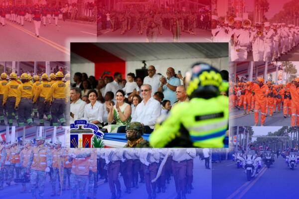 Unidades de las Fuerzas Armadas y la Policía Nacional durante el desfile militar celebrado en el Malecón de Santo Domingo por el 182 aniversario de la Independencia Nacional.