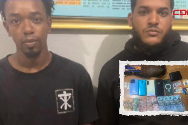 Railyn Santos Severino y Anthony Adames de Jesús, arrestados. 