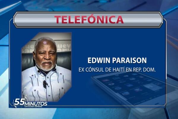 Edwin Paraison, excónsul de Haití en República Dominicana, durante su participación en el programa 55 Minutos con Julissa Céspedes, transmitido por CDN Canal 37.