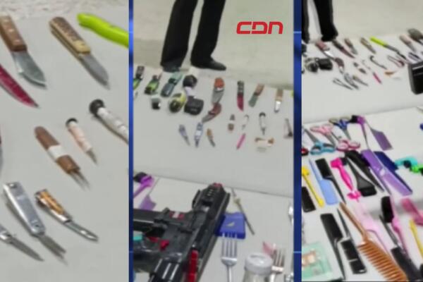 Autoridades incautaron cuchillos, navajas y decenas de cigarrillos electrónicos
