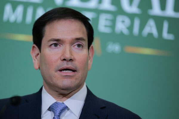 El Secretario de Estado de EE. UU., Marco Rubio, ofrece una conferencia de prensa durante la primera Reunión Ministerial sobre Minerales Críticos en el Edificio Harry S. Truman del Departamento de Estado, el 4 de febrero de 2026 en Washington, D.C.   Chip Somodevilla/Getty Images/AFP 