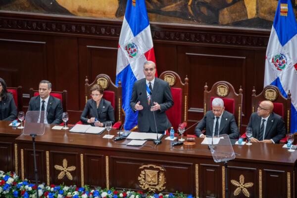 El presidente Luis Abinader en su rendición de cuentas 2026.