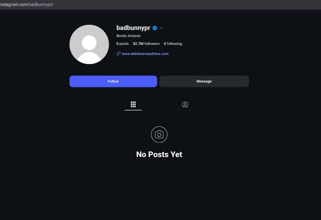 Bad Bunny borra todas sus publicaciones de Instagram
