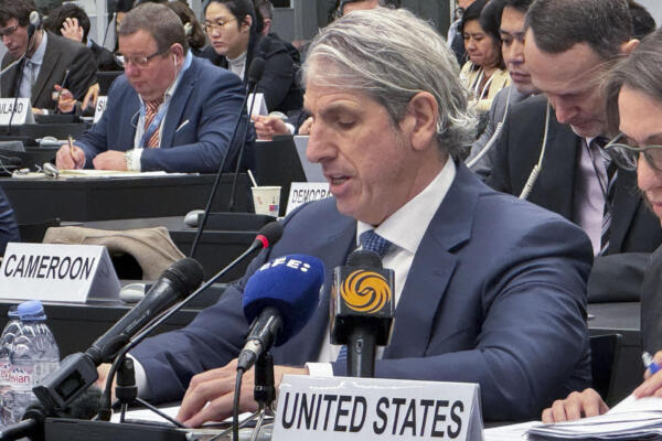 El subsecretario de Estado para el Control de Armamento del Gobierno estadounidense, Thomas DiNanno, interviene en la Conferencia de Desarme de la ONU, la única instancia que existe a nivel mundial que reúne a los países en torno a este objetivo, este viernes en Ginebra. Estados Unidos acusó este viernes a China de haber realizado 