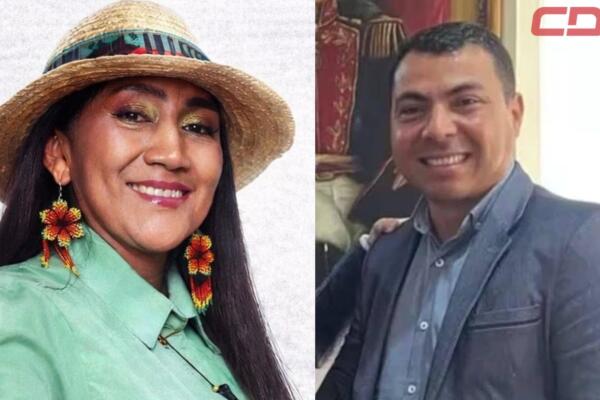 Anita Guetío, indígena que busca llegar a la Cámara baja (izquierda); Andrés Vásquez, miembro de un partido de derecha que aspira al Senado (derecha). 