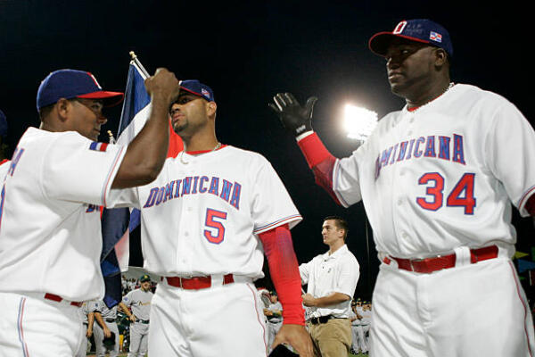 Miguel Tejada, Albert Pujols y David Ortiz equipo Clásico Mundial 2006