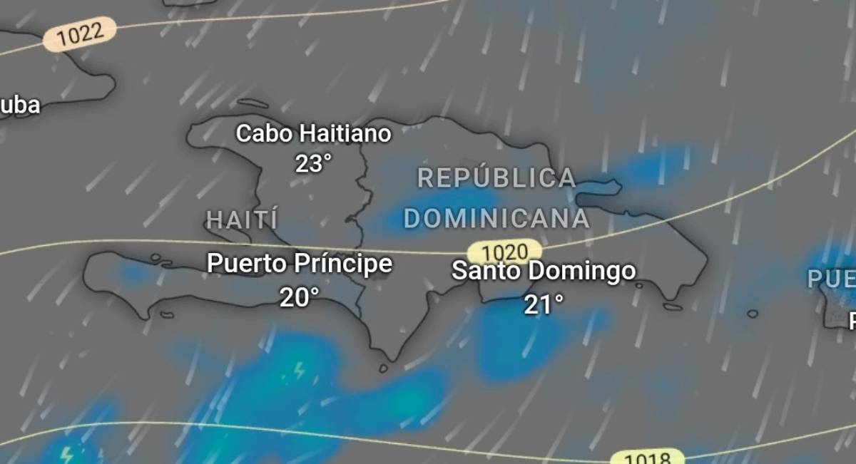 Viento y frío en República Dominicana por aire polar