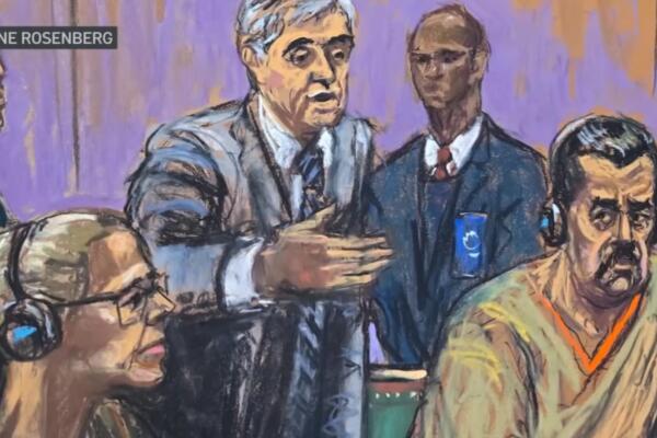 Esta imagen ilustra la segunda audiencia judicial de Nicolás Maduro en una corte federal de Nueva York el 26 de marzo de 2026. 
