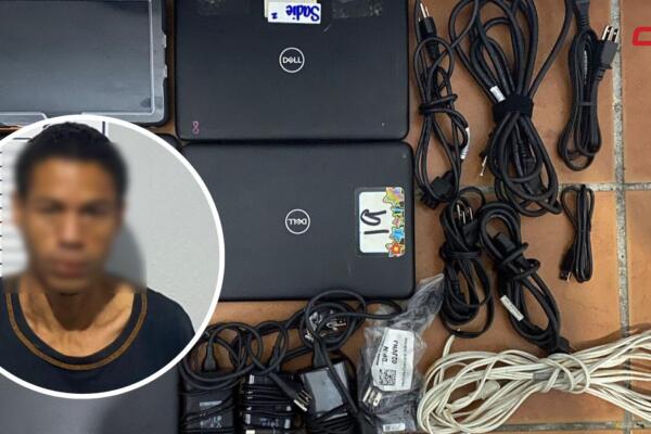Railin Estévez, arrestado por robo en establecimiento comercial. 