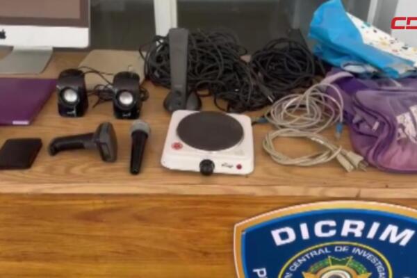 Recuperan equipos robados y detienen a sospechoso apodado El Cache.

