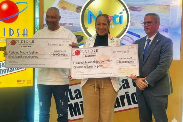 Ambos jugadores coincidieron con los seis números ganadores: 10-20-25-29-32-37, a cada uno de ellos le corresponden 16 millones de pesos.