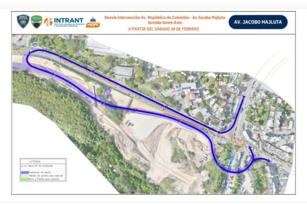 Cierre parcial en la intersección de República de Colombia y Jacobo Majluta inicia construcción de nuevo paso a desnivel.