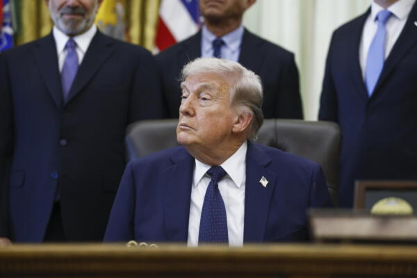 Washington (United States), 23/04/2026.- El presidente de Estados Unidos, Donald Trump, en una declaración en la Casa Blanca. EFE/EPA/WILL OLIVER / POOL