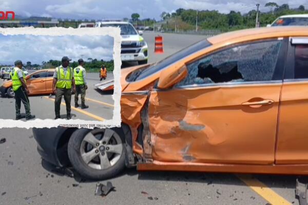 Autoridades atienden accidente leve en la autopista Duarte durante operativo de Semana Santa en Los Alcarrizos y Pedro Brand.
