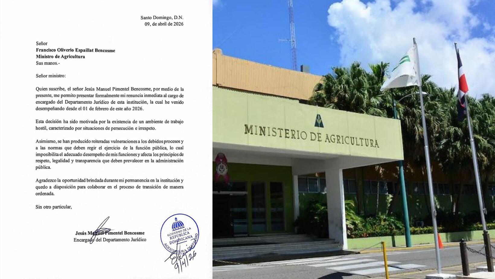 Renuncia a Agricultura