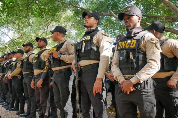 Agentes de la DNCD incautaron 375 paquetes de presunta cocaína distribuidos en 15 sacos y arrestaron a dos dominicanos.